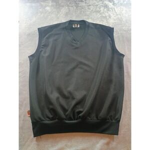 The Rock Sweater Vest Mens XL Black Waffle Knit V Neck Pullover Basketball
